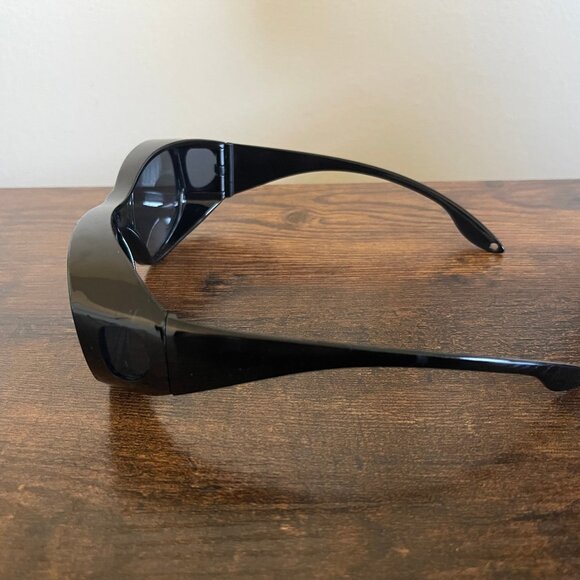 Fit Over Black Glossy Wraparound Sunglasses Frames Only 60-15-130 mm - Picture 2 of 5
